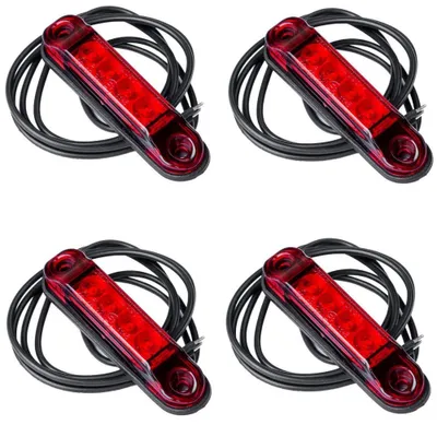 Obrázok produktu pre Sada 4x červených LED svetlometov Horpol SLIM