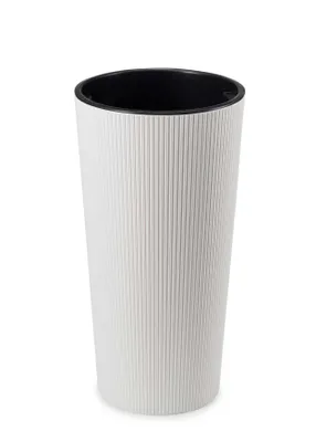Produktbild von HowHomely | Pflanzkübel, Set aus 2 Blumentöpfen, Pflanztopf Weiß - 57 & 46 cm - Blumentrog, Blumentopf, Hohe Töpfe