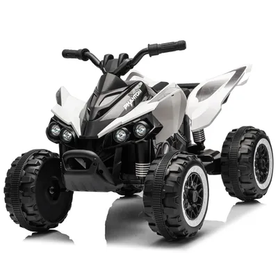 Produktbild von Elektrisches Kinderauto mit vier Rädern, 12V 4,5Ah ATV, mit LED-Beleuchtung, geeignet für Kinder im Alter von 3-6 Jahren Weiss