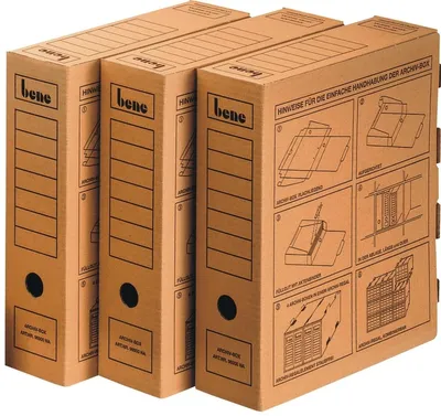 Produktbild von Archivbox A4 80mm Wellpappe braun Packung mit 20 Stück