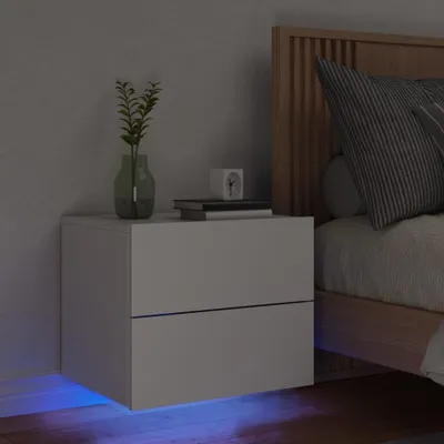 Produktbild von Maison Exclusive - Wand-Nachttisch mit LED-Leuchten Weiß