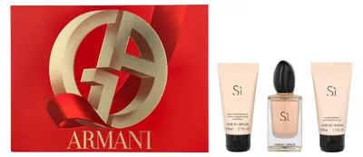 Zdjęcie produktu dla Woda perfumowana w sprayu 50ml/Żel pod prysznic 50ml/Balsam do ciała 50ml Zestaw upominkowy Armani Si