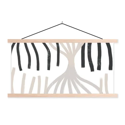 Produktbild von MuchoWow® Textilposter Linie - Pastell - Abstrakt - Muster 60x30 cm mit holzfarbenen Rahmen - Dekoration