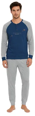 Productafbeelding van Heren Pyjama Set - 100% Katoen - Langs Mouwen