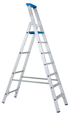 Produktbild von Leiter PROFI 6070, 1x7 Sprossen, Aluminium, Arbeitshöhe 3670 mm, 150 kg