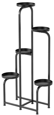 Produktbild von 5-stufiger Pflanzenständer, Blumenregal aus Metall, hohes vertikales Orchideenregal für Terrasse, Balkon, Veranda, Garten, Wohnzimmer, Haus, Innen- und Außenbereich