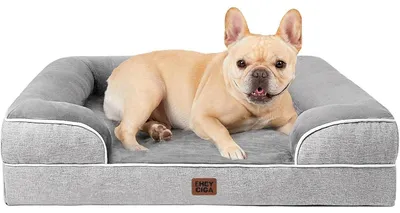 Produktbild von Orthopädisches Hundebett 76x51cm Memory Foam Grau Waschbar Wasserdicht Rutschfest
