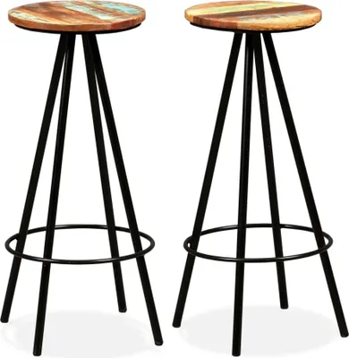 Produktbild von Barhocker 2 Stk. Massives Altholz