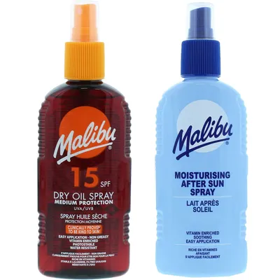 Produktbild von Malibu SPF15 Bronzöl 200 ml + Sprühbalsam nach Bräunung von 200 ml