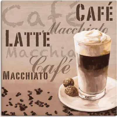Produktbild von ARTland Leinwandbild Kaffee - Latte Macchiato Größe: 50x50 cm