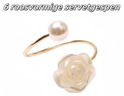 Zdjęcie produktu dla 6 róż z serwetek w kolorze złotym
