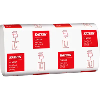 Immagine prodotto di KATRIN® 61549 Asciugamano classico piegato a W, bianco brillante, 3000 fogli