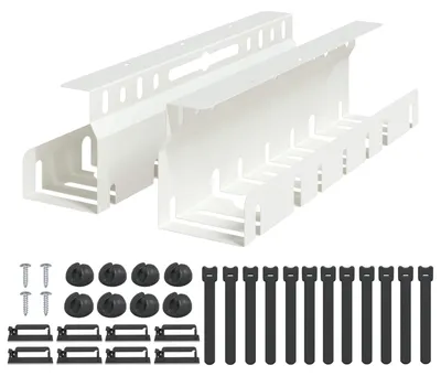 Produktbild von vidaXL Unter dem Schreibtisch Kabelmanagement Tray 2 Stk. Weiß