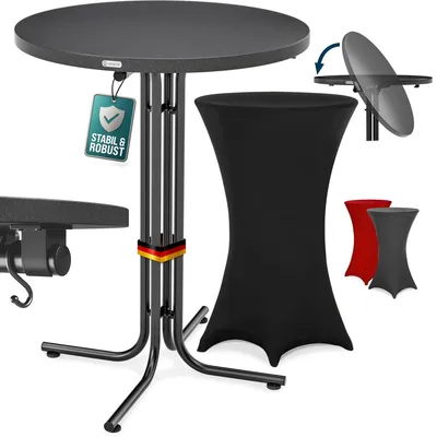 Produktbild von CASARIA Stehtisch Grau 70cm inkl. Husse Schwarz