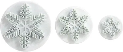 Image de Moule à biscuits en fondant « Flocons de neige », lot de 3, pour la décoration de gâteaux