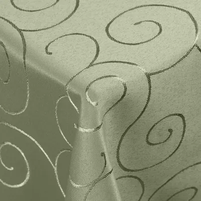 Produktbild von DecoHomeTextil Kringel Circle Tafeldecke Ornamente Damast Tischdecke Hellgrün Eckig 110 x 160 cm