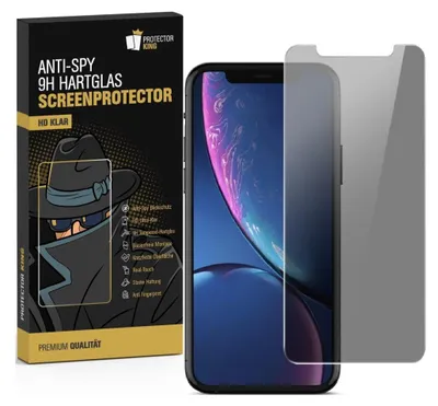 A product box and a smartphone with a screen protector are shown.