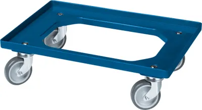 Produktbild von Transportroller für Kisten 60 x 40 cm mit 4 Lenkrollen in blau