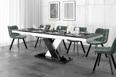 Produktbild von Design Esstisch Tisch HEN-111 Hochglanz ausziehbar 160 bis 256 cm