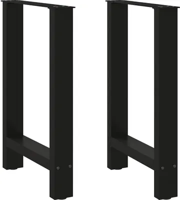 Zdjęcie produktu dla Nogi do stołu jadalnego czarne 2 szt. 50x(72-73) cm stal