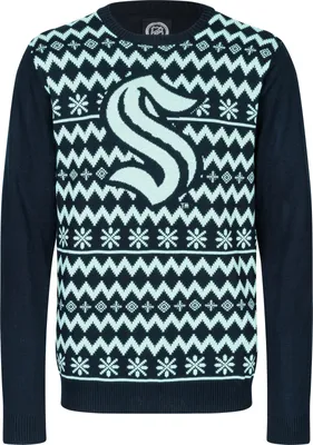 Produktbild von NHL Seattle Kraken Ugly Sweater Big Logo 2-Color Christmas Pullover Weihnachten M