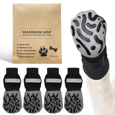 Imagen del producto de Calcetines para perros, talla XL, ajustables, paquete de 4 unidades, protección para perros mayores