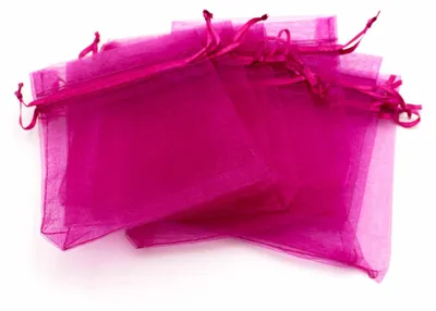 Produktbild von Vintageparts Organzasäckchen magenta 10x12cm, 10 Stück