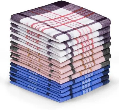 Productafbeelding van Ibenzoa® 12-delige set heren zakdoeken van katoen-polyester, 36 x 36 cm, geruit, in 3 kleuren
