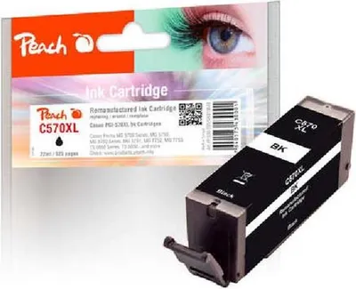 Produktbild von PEACH kompatible Patrone Canon PGI-570XL, schwarz, 22ml