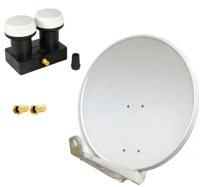 Produktbild von PremiumX Deluxe 85 Alu SAT Antenne in Hellgrau mit Single Monoblock LNB 6° für 1 Teilnehmer
