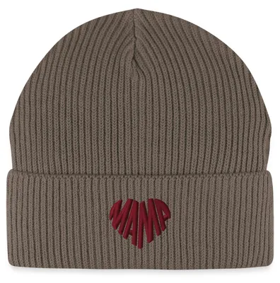 Produktbild von Spreadshirt Stickerei Mama Rotes Herz Fisherman Beanie Bio Mütze, One size, Dunkelbraun