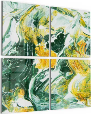 Produktbild von DEQORI Glasbild Echtglas 4x50x50 cm 'Natürliche Harmonie' Wandbilder XXL groß