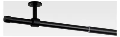 Produktbild von Ausziehbare All-in-One Gardinenstange für Wand- oder Deckenmontage Schwarz 210-400 cm