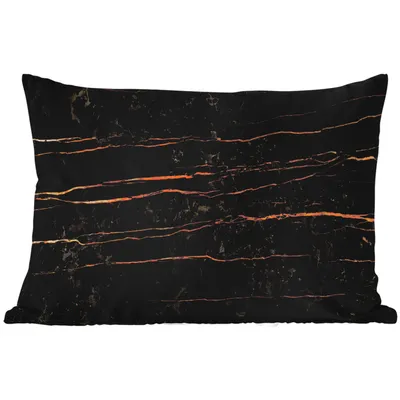 Produktbild von MuchoWow® Outdoor Kissen - Marmor - Schwarz - Gold - Ader - 60x40 cm - Wetterfest - Lounge Kissen - Zierkissen - Kissen für Innenräume