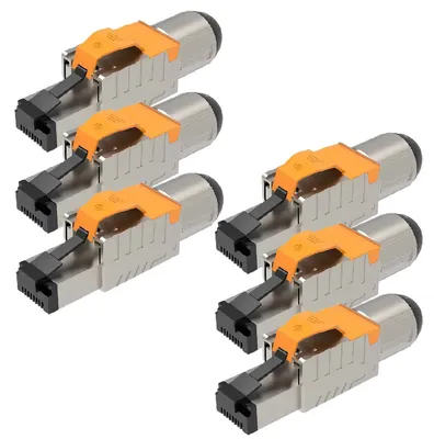 Produktbild von Netzwerkstecker RJ45 Stecker Cat8 CAT8.1 6x Steckverbinder werkzeuglos geschirmt