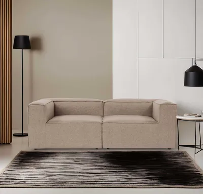 Obrázek produktu pro Hanah Home, Fora, 2sedák - hnědý, 2-sedák, 100% hainbuche, Braun, 214 x 105 x 66 cm