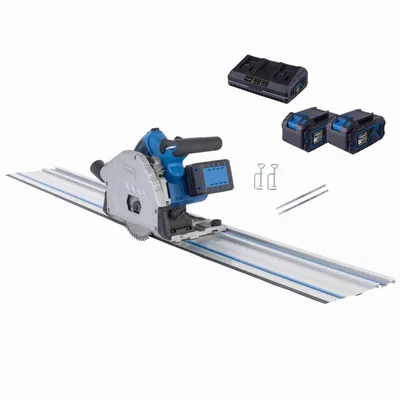 Produktbild von Scheppach Akku-Tauchsäge BC-PL60-X - 20V IXES | 165mm Sägeblatt | 48 Zähne | 61mm Schnitttiefe | inkl. 2x 4Ah Akku + 2,4A Doppelladegerät