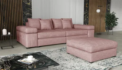 Produktbild von Big Sofa Megasofa Riesensofa AREZZO inkl. Hocker Stoff Tilia Rose