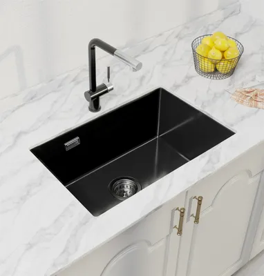 Produktbild von Unterbauspüle, Schwarz, 60 x 43 cm Edelstahl für Küchenspüle von 60 cm Unterbau-Küchenspüle - Base