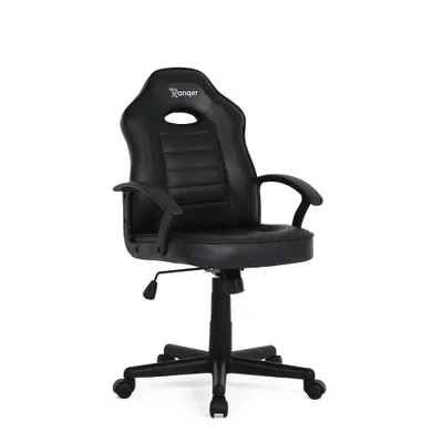 Produktbild von Ranqer Junior Warrior - Gaming Stuhl für Kinder - Ergonomischer Gaming Chair - Kinder Schreibtischstuhl - Höhenverstellbar - aus Kunstleder - Nylon Fußkreuz - Schwarz