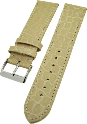 Produktbild von Uhrenarmband Kalbleder Perle 16mm Kroko-Struktur Dornschließe