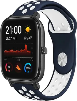Produktbild von Strap-it Xiaomi Amazfit GTS Sportarmband (Blau / Weiß)