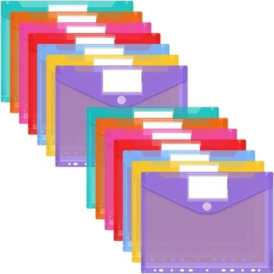 Image de Porte-documents A4, 7 couleurs, avec fermeture velcro et emplacement pour étiquette