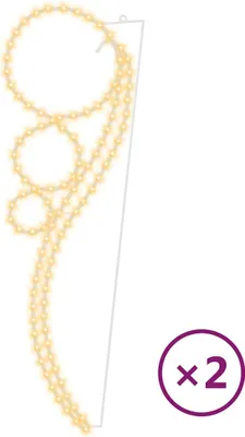 Imagen del producto de vidaXL, 2 cadenas de luces, forma esférica, luz blanca cálida, 111,5 x 35 x 4,5 cm