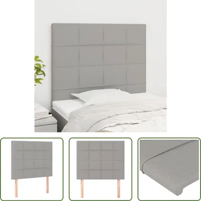Produktbild von The Living Store Kopfteile 2 Stk. Hellgrau 80x5x78/88 cm Stoff