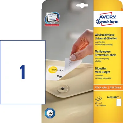Obrázek produktu pro Avery L4735REV-25 Štítek pro tiskárnu Samolepicí štítek pro tiskárnu