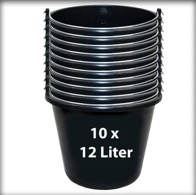 Produktbild von 10 Stk. 12 l Baueimer Zementeimer Mörteleimer  Eimer mit Henkel Ernteeimer Putzeimer Wassereimer