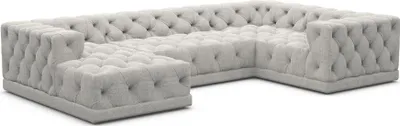 Produktbild von Strukturstoff U-Form XL Wohnlandschaft Meliva Hellgrau Links