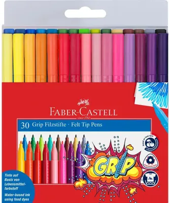 Obrázok produktu pre FABER-CASTELL Filzstift Grip Colour Marker 30x Etui