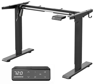 Elektrisch höhenverstellbarer Schreibtisch, 110x60 cm, schwarz